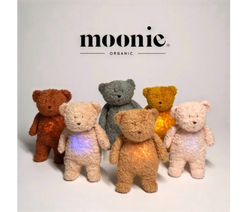 Moonie Organic HUMMING BEAR Caramel 2in1 Nakts lampa Miega lācītis