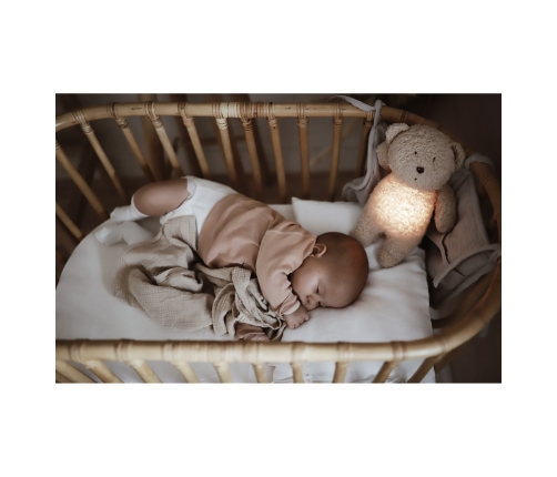 Moonie Organic HUMMING BEAR Mineral Grey 2in1 Nakts lampa Miega lācītis