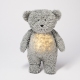 Moonie Organic HUMMING BEAR Mineral Grey 2in1 Nakts lampa Miega lācītis