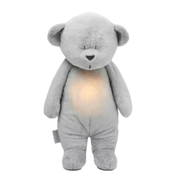 Moonie Organic HUMMING BEAR Silver 2in1 Ночник Мишка для сна с розовым шумом