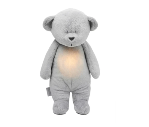 Moonie Organic HUMMING BEAR Silver 2in1 Ночник Мишка для сна с розовым шумом