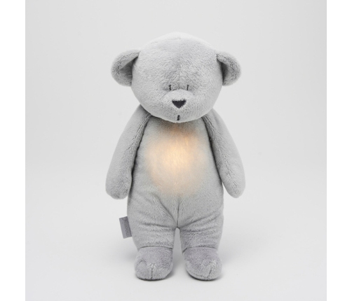 Moonie Organic HUMMING BEAR Silver 2in1 Ночник Мишка для сна с розовым шумом