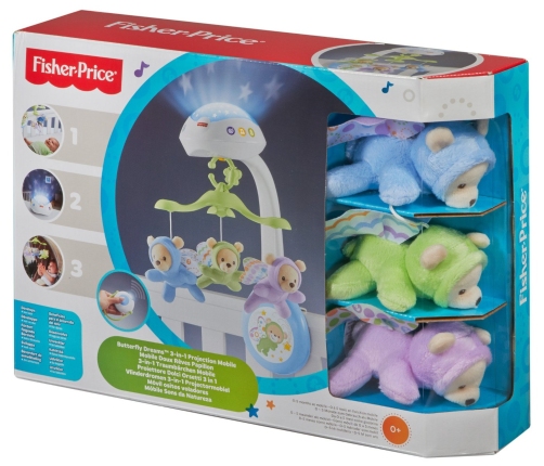 Muzikālais karuselis gultiņai Fisher Price Bears Dreams 3-in-1 Projection Mobile CDN41