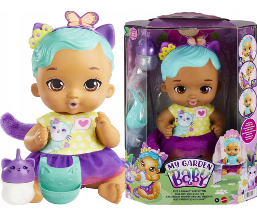 My Garden Baby Feed & Change Kitten Baby Tanned Skin Lelle HHL22