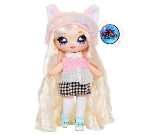 Na! Na! Na! Surprise 2-in-1 Fashion Doll & Plush Pom with Confetti Balloon Paula Purrfect