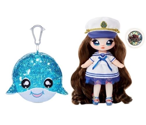 Na! Na! Na! Surprise 2-in-1 Fashion Doll Sailor Blu & Plush Pom with Confetti Whale