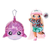 Na! Na! Na! Surprise 2-in-1 Fashion Doll Surfer Krysta Splash & Plush Pom with Confetti Dolphin
