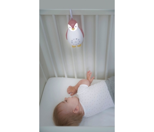 Nakts lampa ar baltu troksni Bezvadu Bluetooth skaļrunis 3in1 Zazu Penguin Zoe Pink