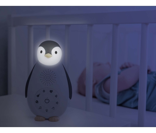 Nakts lampa ar baltu troksni Bezvadu Bluetooth skaļrunis 3in1 Zazu Penguin Zoe Pink