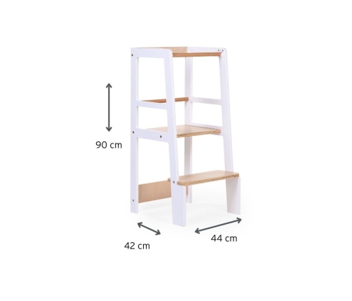 Pakāpiens - paliktnis Childhome Learning Tower White Natural