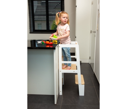 Подставка - Ступенька Childhome Learning Tower White Natural