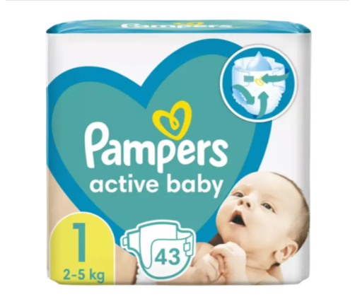 Pampers Active Baby autiņbiksītes 1. izmērs 43 gab.