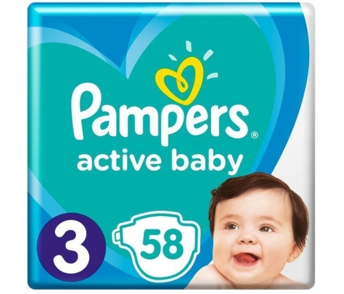 Pampers Active Baby подгузники 3 размер 58 шт.