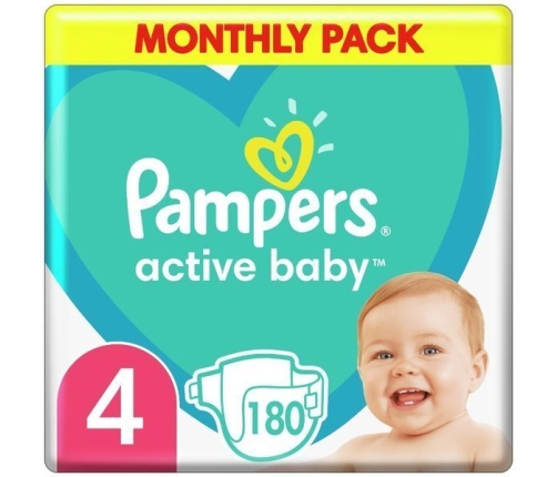 Pampers Active Baby autiņbiksītes 4. izmērs 180 gab.