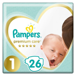 Pampers Premium Care  подгузники 1 размер 26 шт.