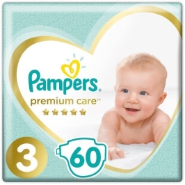 Pampers Premium Care autiņbiksītes 3. izmērs 60 gab.