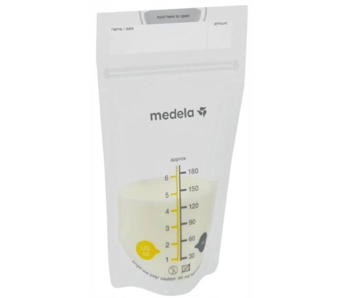 Piena uzglabāšanas maisiņi Medela Food Bags Pump & Save 180 ml 25 gab.