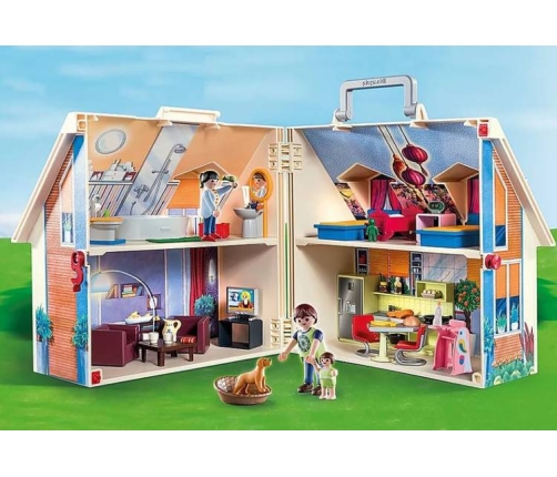 Playmobil 70014 Dollhouse Pārnēsājama rotaļlietu māja ar mēbelēm