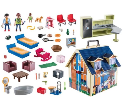 Playmobil 70014 Dollhouse Pārnēsājama rotaļlietu māja ar mēbelēm