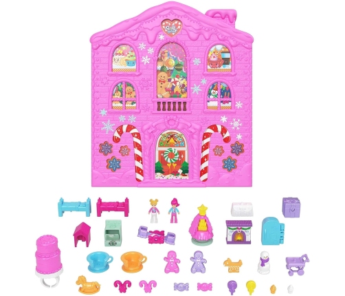 Polly Pocket Advent Calendar Gingerbread House + 25 surprises HKW16 Adventes Kalendārs + Lelle