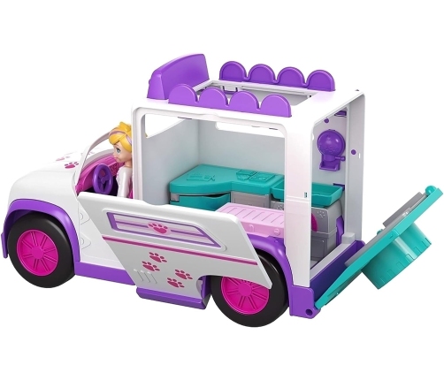 Polly Pocket Cuddle n Care Mobile Vet GFR04 Lelle + Mobilā veterinārā klīnika