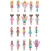 Polly Pocket Pet Fashion Deluxe Collection HKW11 4 Lelles + Garderobe