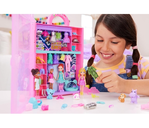 Polly Pocket Pet Fashion Deluxe Collection HKW11 4 Куклы + Гардероб