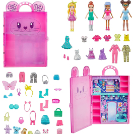 Polly Pocket Pet Fashion Deluxe Collection HKW11 4 Куклы + Гардероб