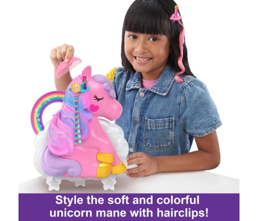 Polly Pocket Rainbow Unicorn Salon +20 surprises HKV51 Детская сумка Единорог