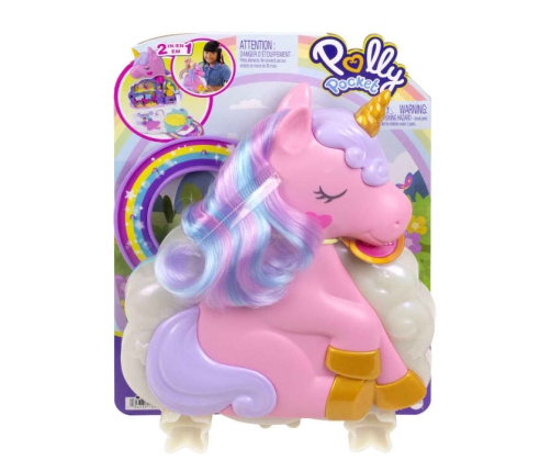 Polly Pocket Rainbow Unicorn Salon +20 surprises HKV51 Детская сумка Единорог