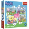 Puzzle Cuciņa Peppa 4in1 12/15/20/24 gb. 4+ TREFL Peppa Pig T34359