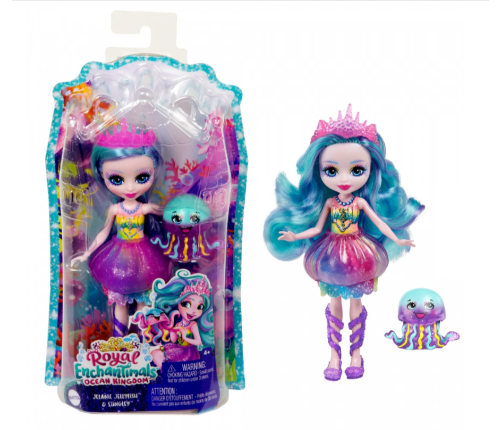 Royal Enchantimals Jelanie Jellyfish  & Stingley кукла с животными HFF34