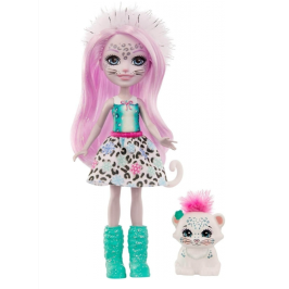 Royal Enchantimals Sybill Snow Leopard & Flake Lelle ar dzīvniekiem GJX42