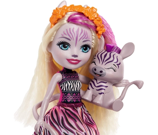 Royal Enchantimals Zadie Zebra & Ribbon Lelle ar dzīvniekiem GTM27