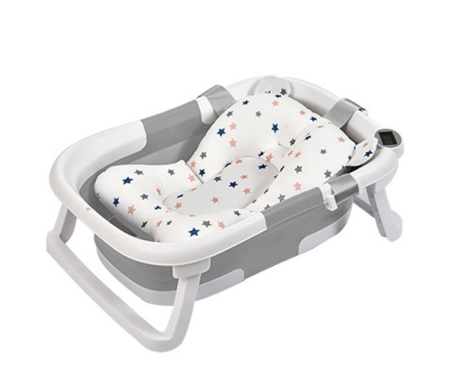 Складная детская ванночка с термометром и вкладышем Primabobo Compact Grey