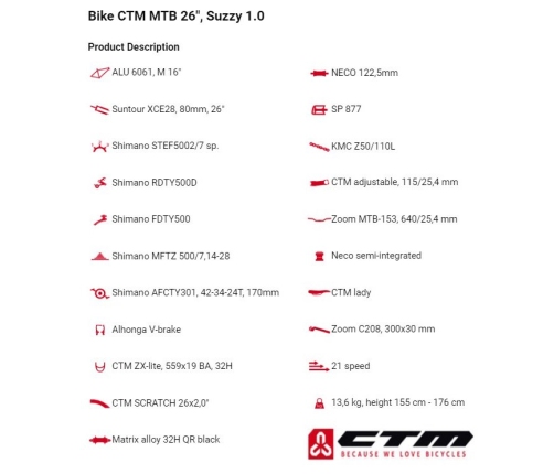 Sieviešu velosipēds CTM MTB Suzzy 2.0 26