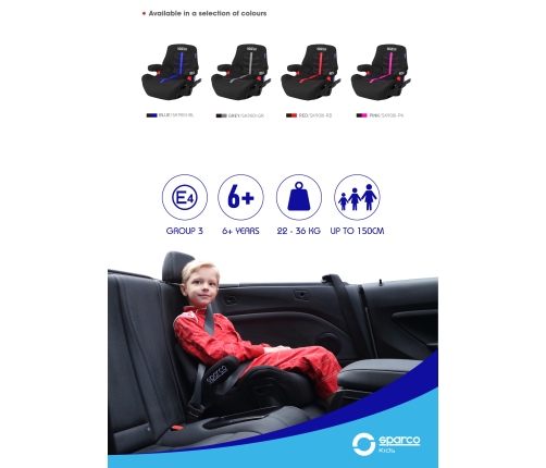 Sparco SK900I Isofix Red Bērnu Autokrēsls 22-36 kg