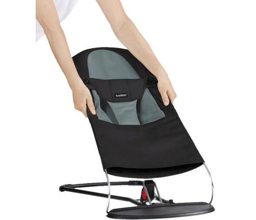 Шезлонг для детей BabyBjorn Bouncer Balance Soft Cotton black/grey 005022