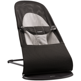 Шезлонг для детей BabyBjorn Bouncer Balance Soft Mesh black/grey 005028