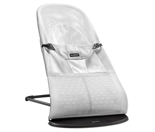 Шезлонг для детей BabyBjorn Bouncer Balance Soft Mesh silver/white 005029