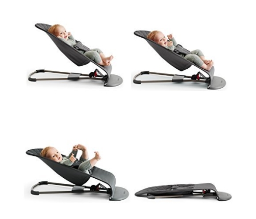 Шезлонг для детей BabyBjorn Bouncer Bliss Cotton anthracite 006021