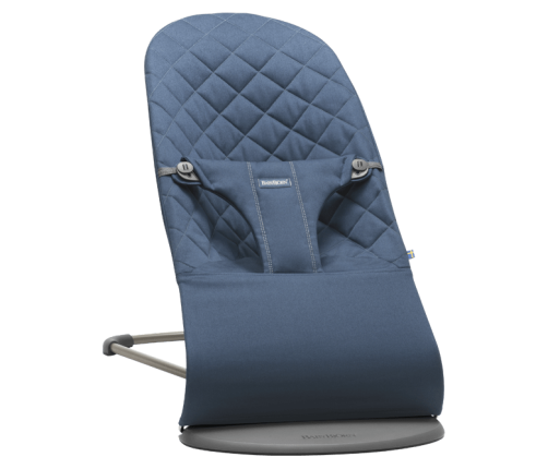 Шезлонг для детей BabyBjorn Bouncer Bliss Cotton midnight blue 006015