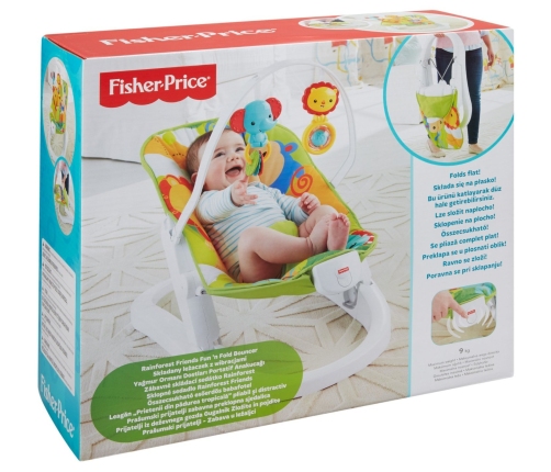 Bērnu Šūpuļkrēsls Fisher Price Rainforest Friends Fun n Fold Bouncer CMR20