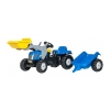 Traktors Bērniem ar pedāļiem ar kausu un  piekabi Rolly Toys Rolly KID NH T7040  023929