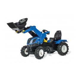 Traktors Bērniem ar pedāļiem ar kausu un piepuš. riteņ. Rolly Toys rollyFarmtrac New Holland (3 - 8 gadiem) 611270