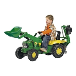 Детский Трактор с педалями и двумя ковшами Rolly Toys rollyJunior John Deere (3-8 лет) 811076