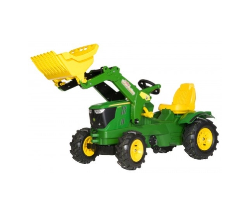 Детский Трактор с педалями и ковшом (надувн. колеса)  Rolly Toys rollyFarmtrac John Deere 6210R (3-8 лет) 611002