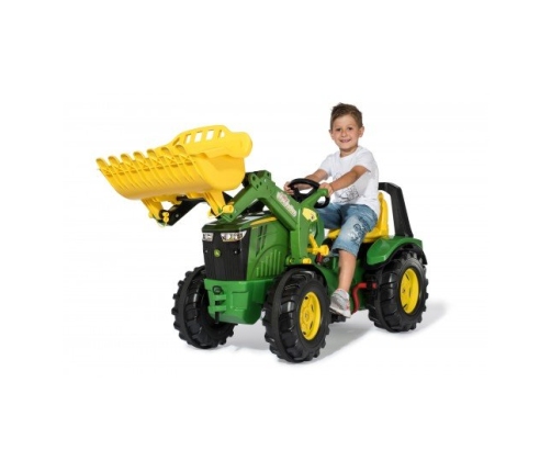 Детский Трактор на педалях с ковшом RollyX-Trac Premium John Deere 8400R (3 - 10 лет)