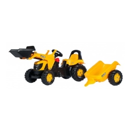 Детский Трактор с педалями и прицепом Rolly Toys Rolly KID JCB 023837