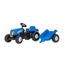 Traktors Bērniem ar pedāļiem un piekabi Rolly Toys RollyKid NH T7040 013074 (2.5-5 gadi)